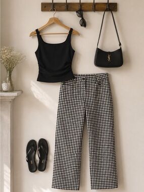 Black and White Gingham Pants